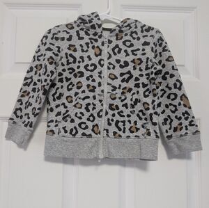 Okie Dokie Gray Leopard Print Kids Hoodie Size 2T
